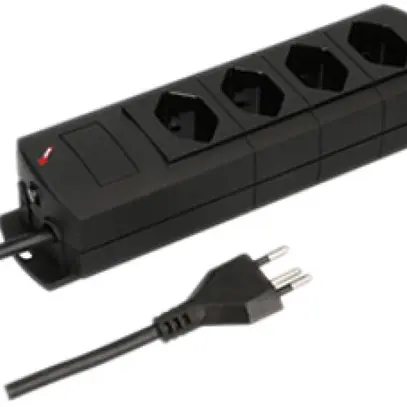 Presa multipla MH 4×T13 Prime-Line Td 3×1mm² 3m nero 