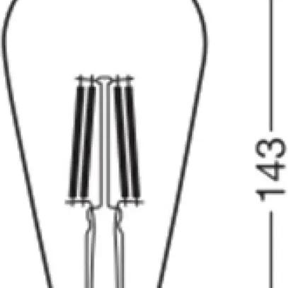 Lampada LED LEDVANCE CLASSIC ST E27 3.4W 470lm 827 chiaro Ø64×143mm 
