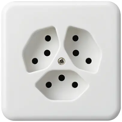 Presa INC basico 3×tipo 13 bianco con protezione bambini per BOMI 