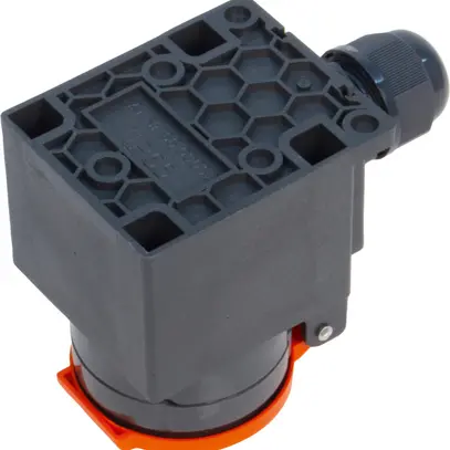Prise AP Steffen 1×T15 3P 10A 440V IP55 couvercle rouge, noir 