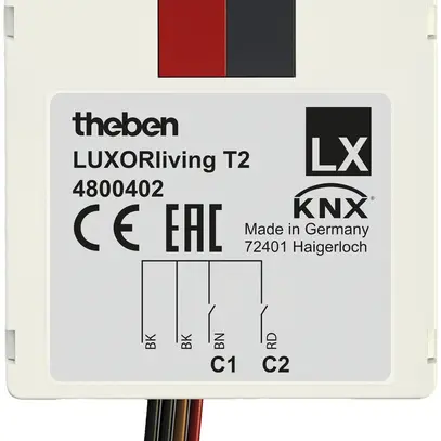 Interfaccia per pulsante KNX INS Theben LUXORliving 2-canale 
