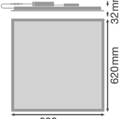 Plafonnier LED LEDVANCE PL CMFT U19 28W 3640lm 840 IP40/20 625×625mm 
