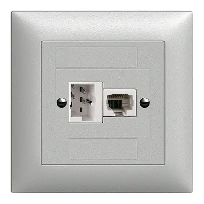 Prise ENC xDSL RJ45/TT83 silver ITplus EDIZIOdue, avec filtre 