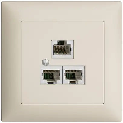 Boîte ENC 3×RJ45/s 4P sép.EDIZIOdue crema R&M swissline 