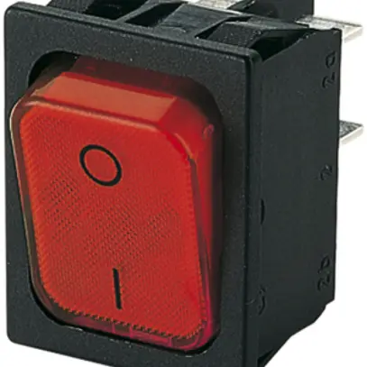 interrupteur à bascule lumineux INC Novitronic, 20A/250V 0/2L, bouton ro, no 
