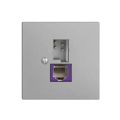 Presa T+T 6P/1×RJ45 DSL-a banda larga EDIZIOdue silver 