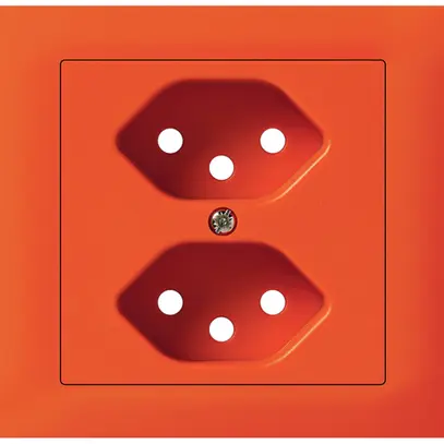 Kit frontale INS Hager kallysto per presa G3 2×T13 telaio a innesto arancione 
