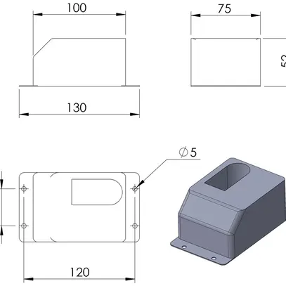 Base de charge Lumatec IP54 100V 10V 131×76×57mm noir 