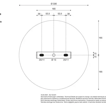 Staffa di fissaggio SLV HIGHBAY acciaio 202.5×49.6×132mm nero 