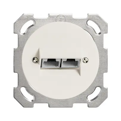 Prise ENC 2×RJ45/u 4P sép.bc ITplus PM 58mm 