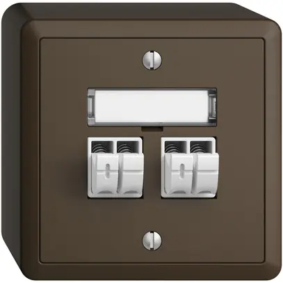 Prise audio AP Push Type EDIZIOdue FX, 2×, kit d'inscription, coffee 