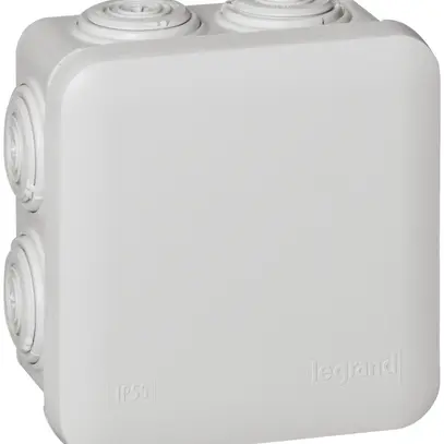 Scatola di derivazione AP PLEXO 80×80mm raccordo d'entra. vuota grigio 