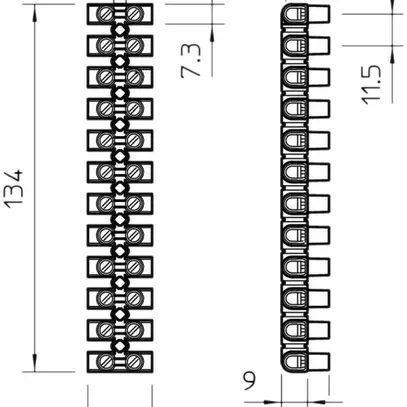 Morsettiera Bettermann 12P 2.5…6mm² 450V bianco 