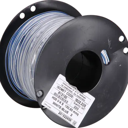 Toron T 0,5mm² bc-bl Bobine à 200m H05V-K Eca 