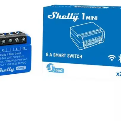 Shelly 1 Mini Gen3 Switch WiFi Attuatore WLAN, 8 A, Bluetooth 