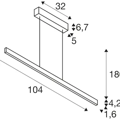 Luminaire suspendu LED SLV ONE LINEAR 100 PD PHASE 24W 1250lm 2700/3000K noir 