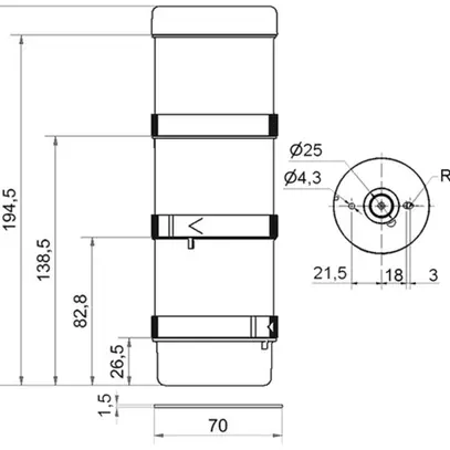 Colonne de signalisation WERMA KS72 Classic BWM, 24VAC/DC, vert/jaune/rouge 