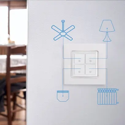 Trasmettitore da parete INC Shelly Wall Switch 4 4can 70×70×12mm bianco 