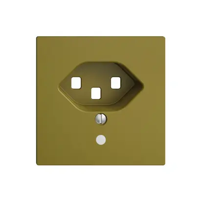 Plaque frontale EDIZIOdue T23 olive 60×60mm, lentille, 