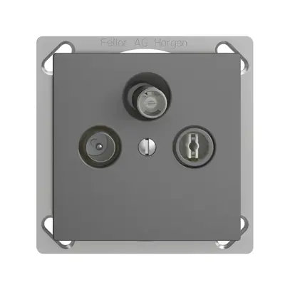 Presa antenna INS SAT/TV/R DB53 EDIZIOdue grigio scuro, con SAT-F 