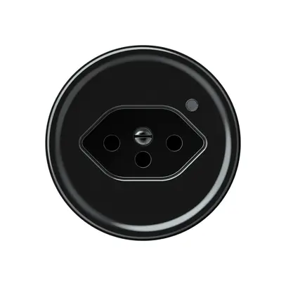 Presa origin 1×tipo 13 lum.verde 10A 230V 60×60mm nero 