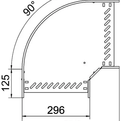 Coude BET RB 90° 110×300mm acier zingué en continu 