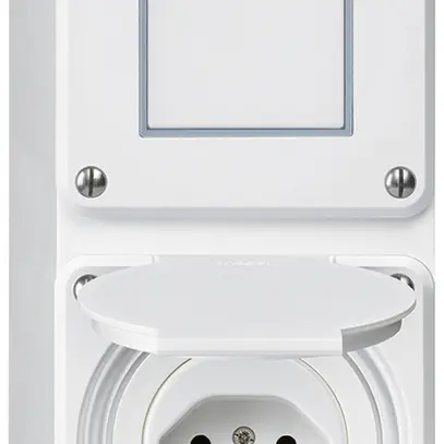 Combinazione AP Hager robusto I-I verticale 3/1L+tipo 13, bianco 