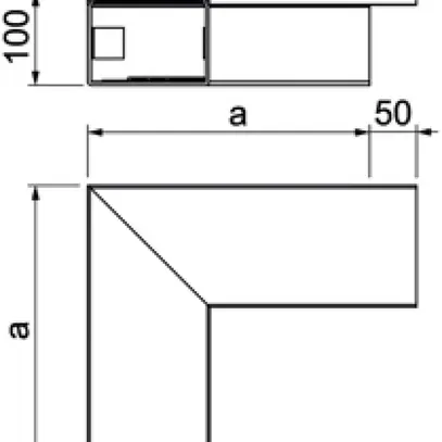 Angolo piatto Bettermann per canale WDK, 300×130×100mm, bianco puro 