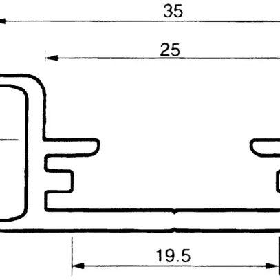 Rail pour appareil Al 35×15mm L=3m 