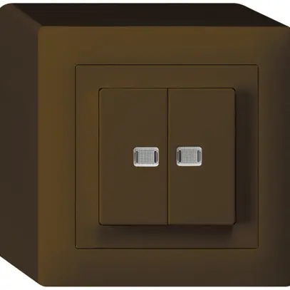 AP-Leuchtdruckschalter kallysto 1/3+3/1 mit 2 Linsen braun 