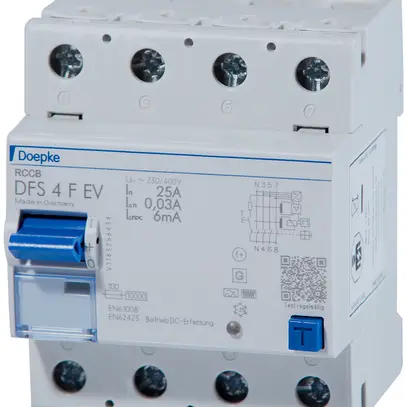 Interrupteur différentiel Doepke 25A 30mA type F pour e-mobility, Heavy Duty 