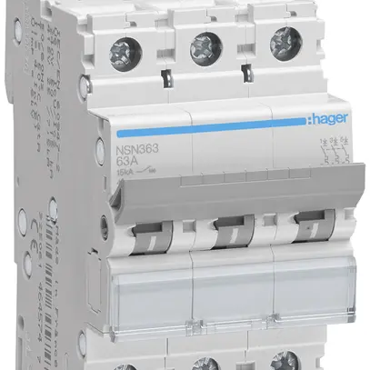 Disgiuntore Hager MCB 3P 415V tipo D 63A Icu 25kA 3UM 
