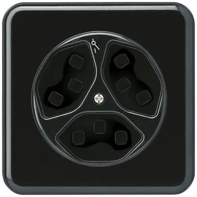 Presa INC Hager basico 3×tipo 23 1×S C nero 