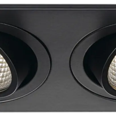 Downlight LED INC SLV NEW TRIA, 2×6W 1200lm 3000K 38° carré IP20 noir mat 