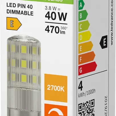 Lampada LED LEDVANCE PIN GY6.35 12V 3.8W 470lm 2700K REG Ø17×46mm chiaro 