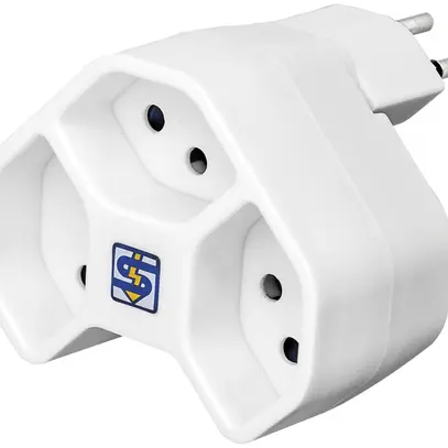Spina multipla MANTA 3×T13 girevole 320° 10A 230V IP20 bianco 