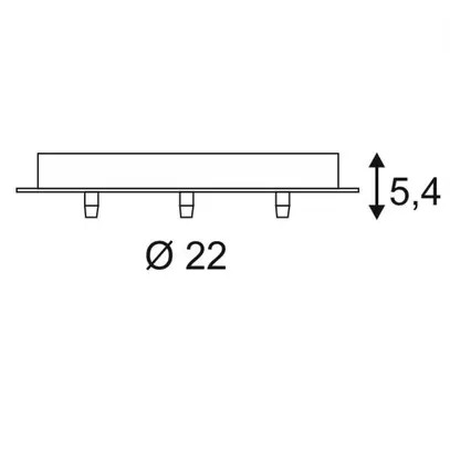 Rosone da soffitto SLV 3 uscite, Ø220×54mm con scarico di trazione cromo 