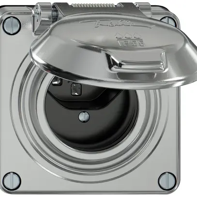 Prise ELEMENT SNAPFIX® 1×type 23 16A 250V avec clapet IP55 alu 