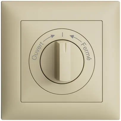 Kit frontale EDIZIOdue Ouvert->I<-Fermé vanille 88×88mm per pulsante girevole 