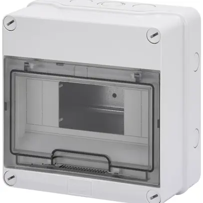 Tableau de distribution AP GEWISS 40CDK, 1 rangée 8UM, 180×180×98mm, IP55, gris 