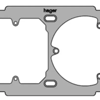 Placca di fiss. I-I Hager orizz 77×137mm per FA6/M3/XLR+3×T13 