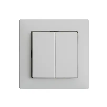Kit frontal EDIZIOdue gris clair 60×60mm bouton double 