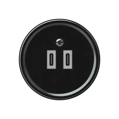 Presa di carica USB origin 2×USB-C 3000mA 5V nero 
