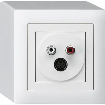 AP-Anschlussdose kallysto S-Video +Audio RCA weiss 