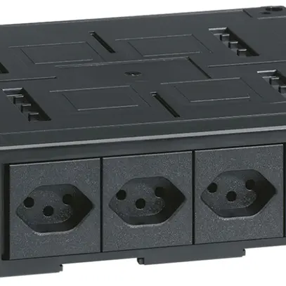 Consolidation Point Hager con 4 pezzi 1×T13, per 6 moduli Keystone, nero 