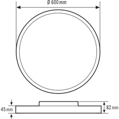 LED-Decken-/Wandleuchte ESYLUX SVENJA CL 600, 48W 3000K 5600lm DALI-2 