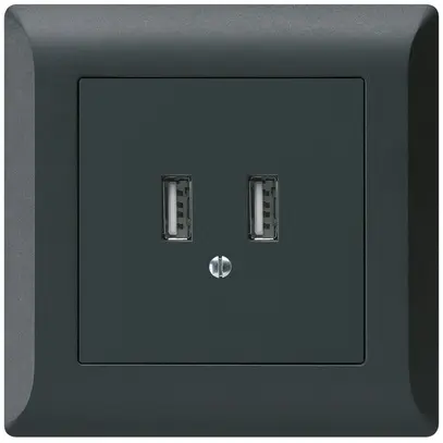 Prise de charge USB ENC Hager kallysto.line 240V 2400mA noir 
