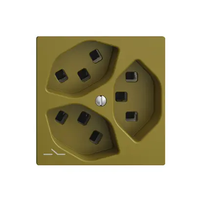 Presa 3×T23 Feller EDIZIOdue F, 1×separato, morsetti a innesto, olive 