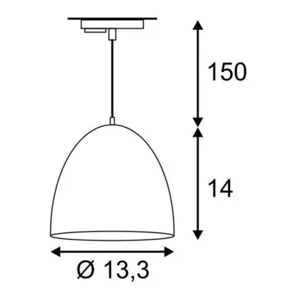 Lampada a sospens.SLV PARA CONE 14 GU10 35W con adattatore 1-fase IP20 nero/oro 