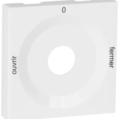 Plaque frontale pour interr.rot. blanc OUVERT-0-FERME 